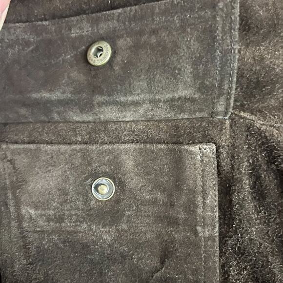 Eddie Bauer Mens Brown Suede Leather Seattle Suede Insulated Coat Mens Xlarge - Picture 2 of 5